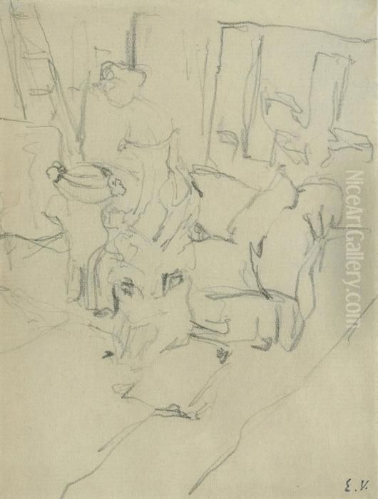 Femme Se Deshabillant Oil Painting by Jean-Edouard Vuillard