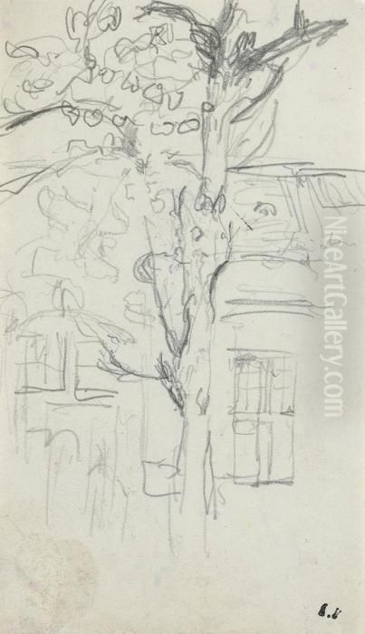 Arbre Devant Une Maison Oil Painting by Jean-Edouard Vuillard