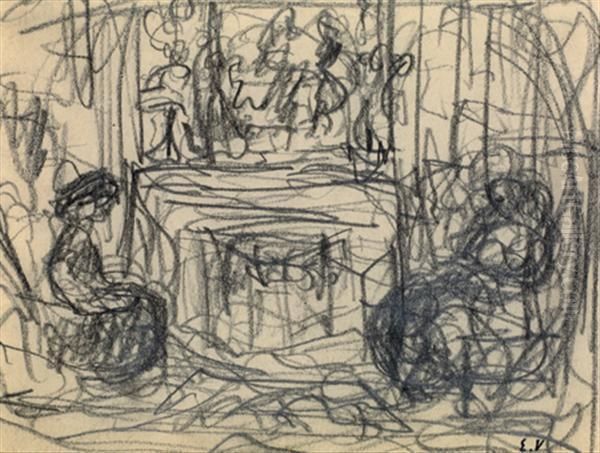 Personnages Autour De La Cheminee Oil Painting by Jean-Edouard Vuillard