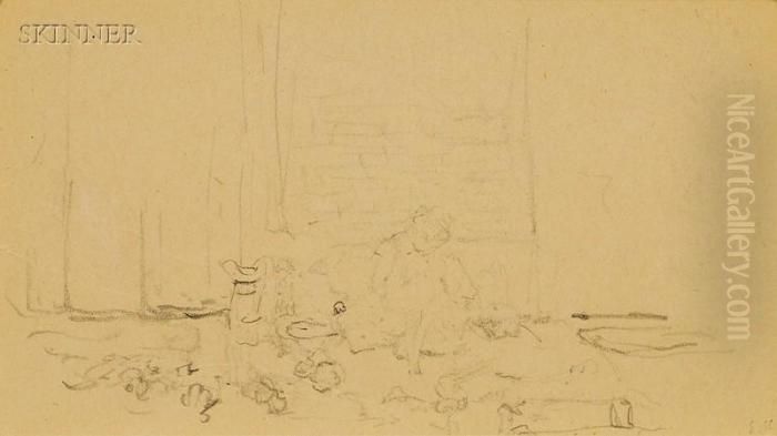 Young Woman Seated Behind A Table Oil Painting by Jean-Edouard Vuillard