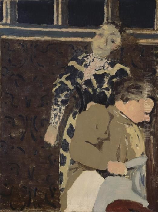 Marie Reveuse Et Sa Mere
Avec Le Cachet De L'atelier Oil Painting by Jean-Edouard Vuillard