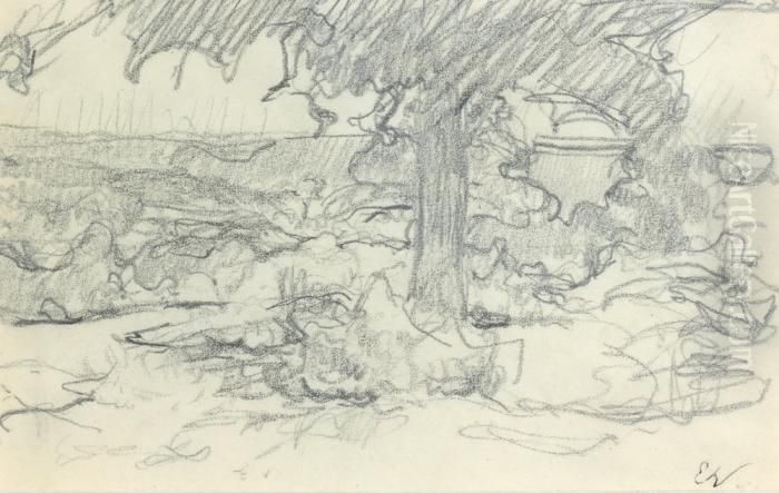 Paysage Avec Un Arbre Au Centre Oil Painting by Jean-Edouard Vuillard