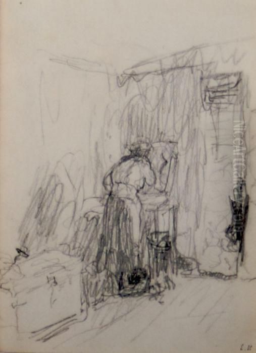 Femme Devant Un Miroir Oil Painting by Jean-Edouard Vuillard