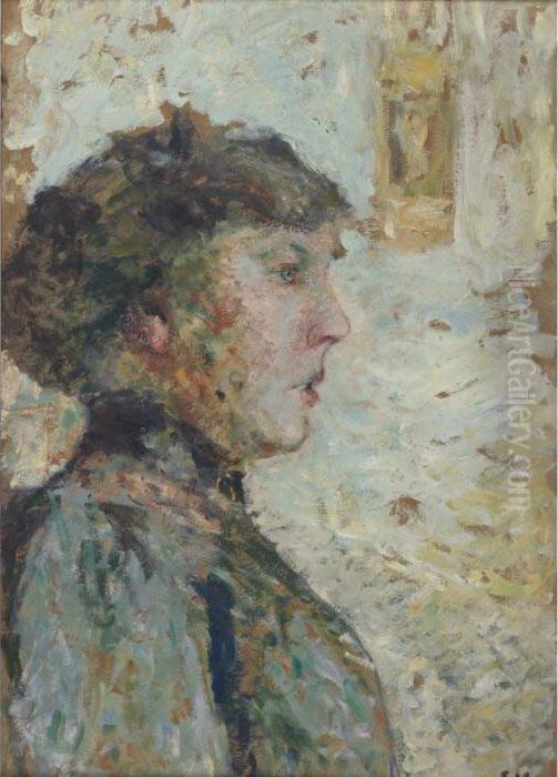 Portrait D'une Femme De Profil Oil Painting by Jean-Edouard Vuillard