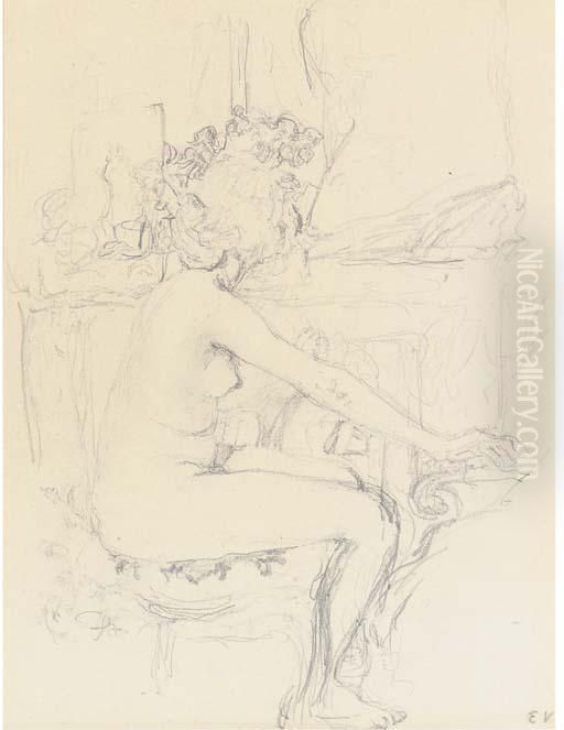 Nu Dans Un Interiur Oil Painting by Jean-Edouard Vuillard