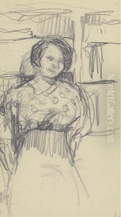 Stamped With Initials (lower Right) Oil Painting by Jean-Edouard Vuillard