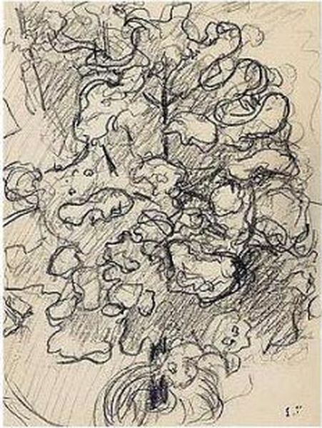 Edouard , -, Arbre, Stamped With
 The Initials , Pencil On Paper, 15.5 By 12 Cm., 6 1/8 By 4 3/4 In Oil Painting by Jean-Edouard Vuillard