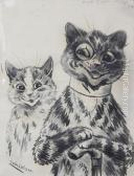 A World Of Wonder In His Eye Oil Painting by Louis Wain