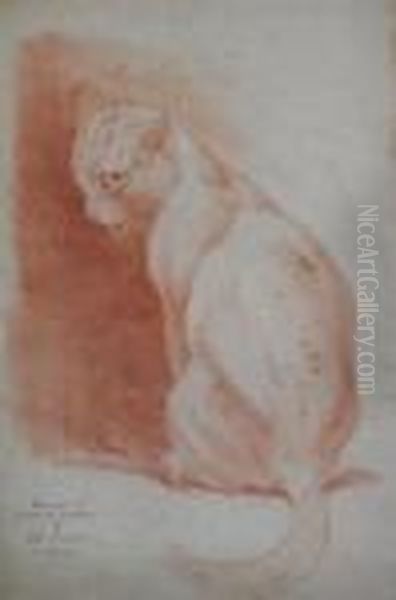 Seated Cat Oil Painting by Louis Wain