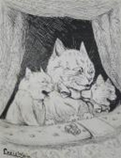 Cats At The Theatre Oil Painting by Louis Wain
