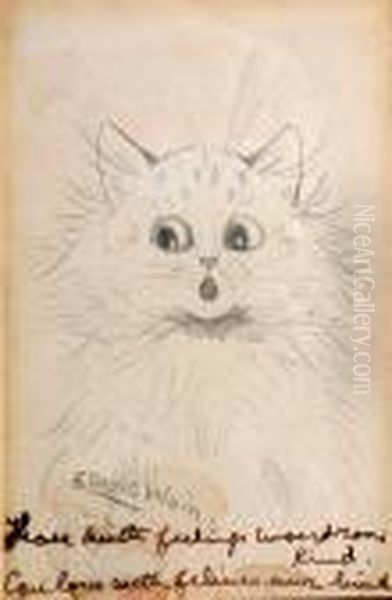 Study Of A Cat Oil Painting by Louis Wain