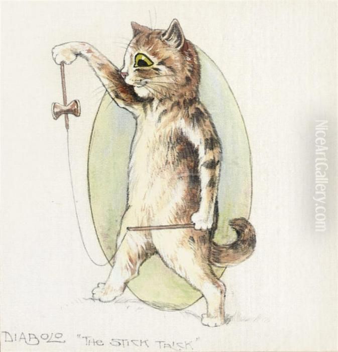 Cats Oil Painting by Louis Wain