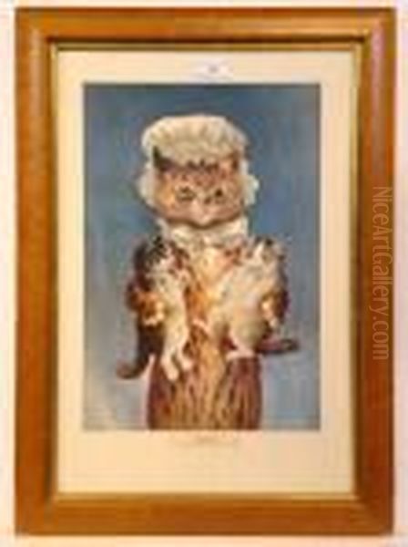 Twins Oil Painting by Louis Wain
