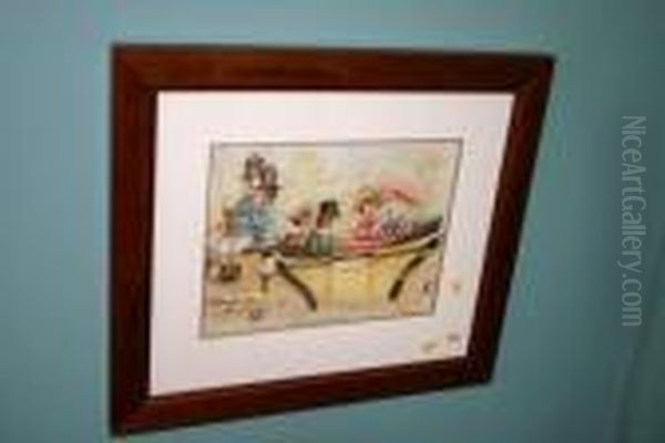 Caricature Scenes With Cats Oil Painting by Louis Wain