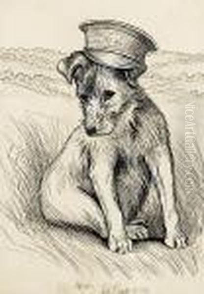 The Cap Fits; Protecting His Friends, A Set Of Two Oil Painting by Louis Wain