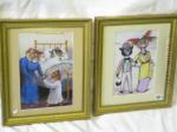 Prints Oil Painting by Louis Wain