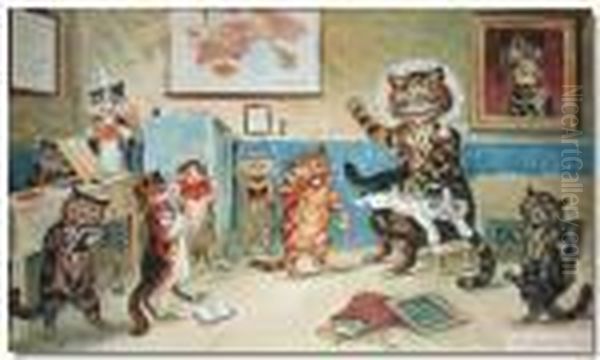 The Naughtypuss Oil Painting by Louis Wain