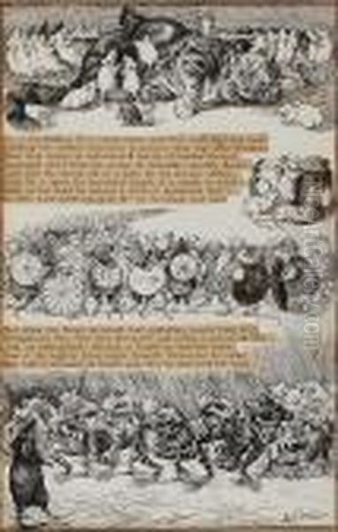 Illustrations For Frogmonsaid By Rev. Dr. H.kynaston Oil Painting by Louis Wain