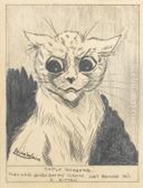 Simply Sickening Oil Painting by Louis Wain