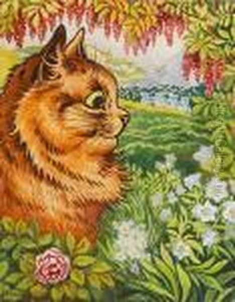 Enjoying The View Oil Painting by Louis Wain