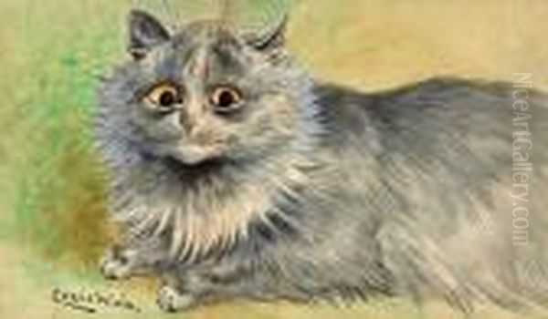 A Persian Beauty Oil Painting by Louis Wain