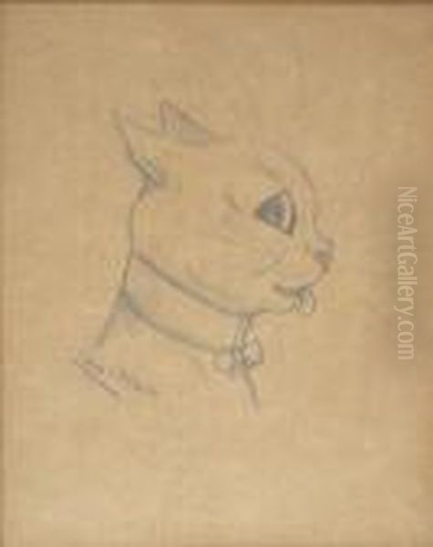 Study For 'dressed For Dinner' Oil Painting by Louis Wain