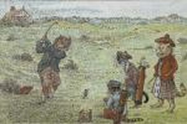 The Drive Oil Painting by Louis Wain