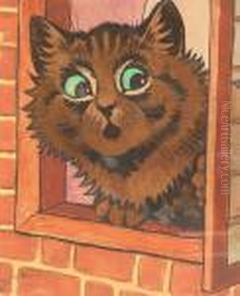 Peek-a-boo Oil Painting by Louis Wain
