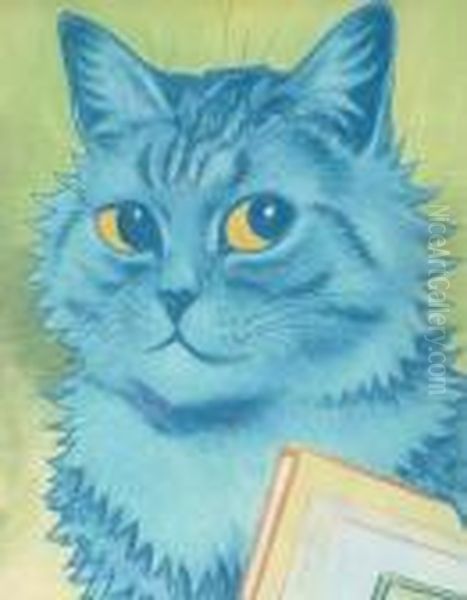 Pensive Puss Oil Painting by Louis Wain