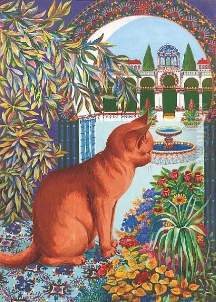 The Perfect Cat Oil Painting by Louis Wain