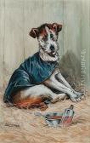 Jack's Little Mary Is Upset, Throw Physic To The Dogs Oil Painting by Louis Wain