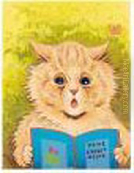 Home Sweet Home; The Laughing Cat Oil Painting by Louis Wain