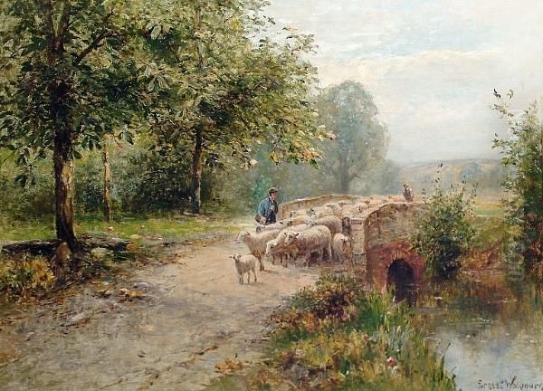 Near Nazeing, Essex Oil Painting by Ernst Walbourn