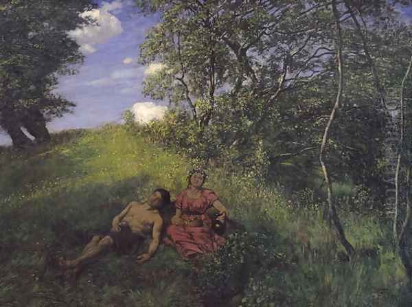 Siesta, 1889 Oil Painting by Hans Thoma