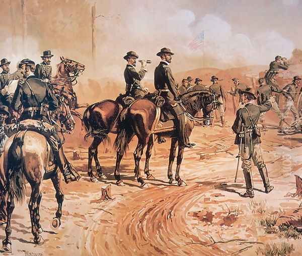 General Sherman 1820-91 at the Battle of Atlanta in 1864 Oil Painting by Thure de Thulstrup