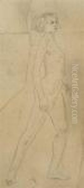 Standing Female Nude Oil Painting by Ethel, Dame Walker