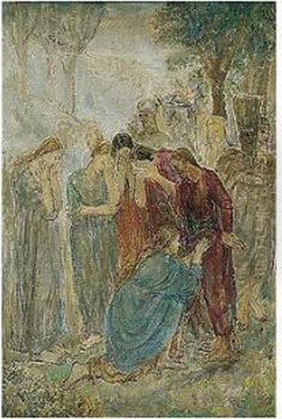 Allegorical Scene Oil Painting by Ethel, Dame Walker
