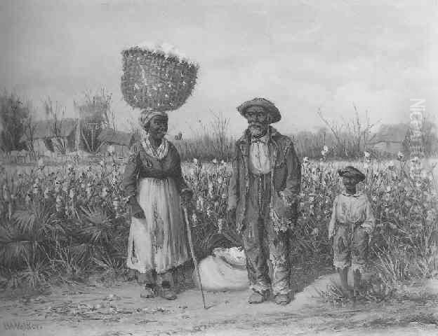 Cotton Field Oil Painting by William Aiken Walker