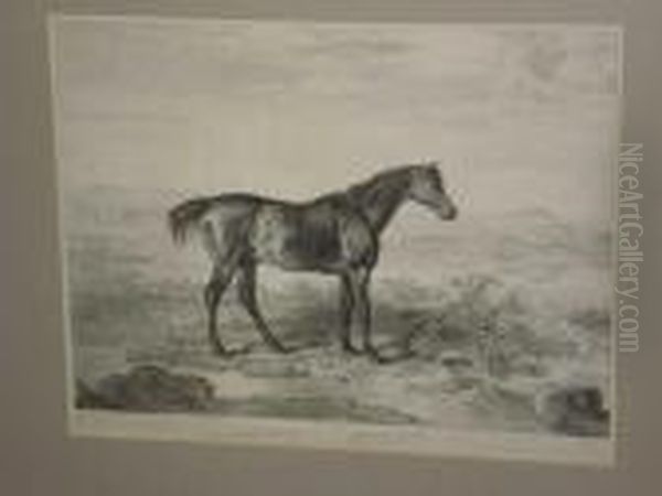 'doctor Syntax', A Horse In A 
Landscape, Together With Another 'primrose And Foal' In A Stable Oil Painting by James Ward