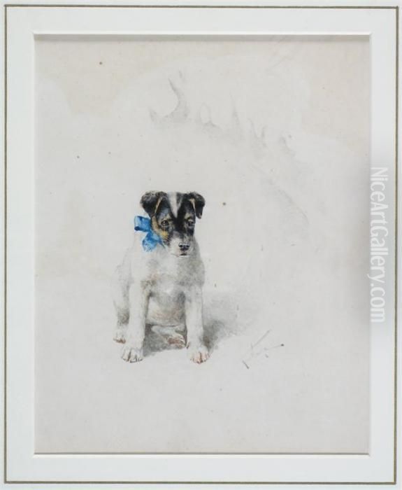 Salus, A Favourite Jack Russell Oil Painting by Arthur Wardle
