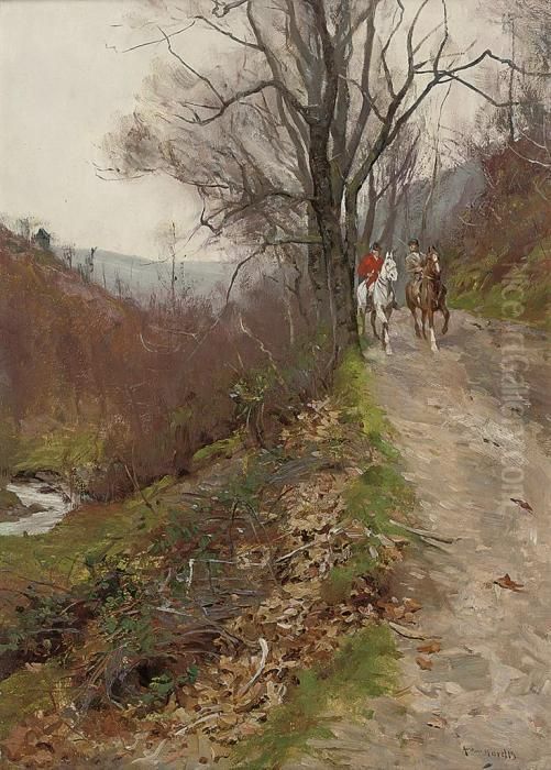 Trotting To The Meet Oil Painting by Arthur Wardle
