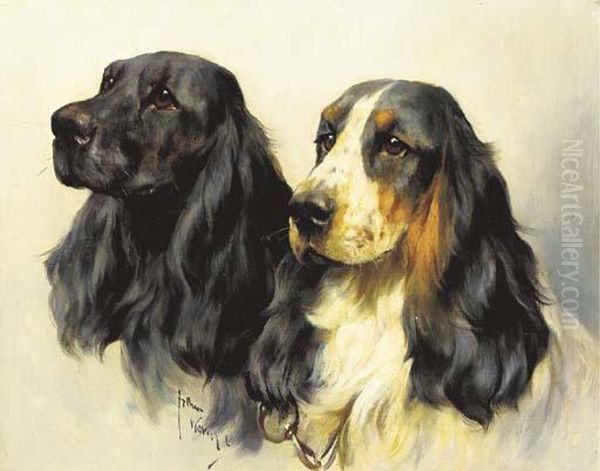 Two Cocker Spaniels Oil Painting by Arthur Wardle