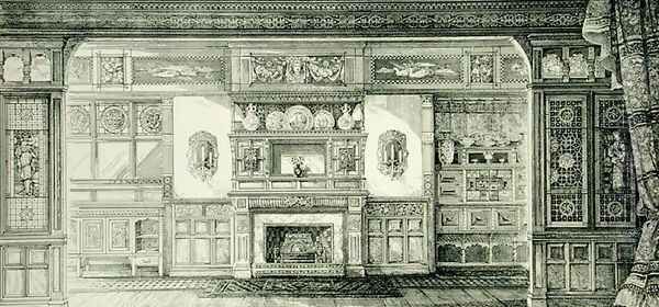 Screen Decoration, from Examples of Ancient and Modern Furniture, 1876 Oil Painting by Bruce James Talbert