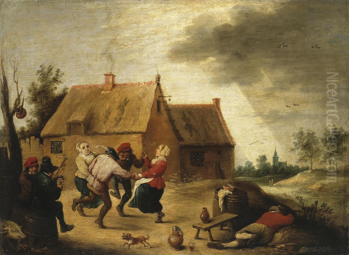 Dancing Peasants Oil Painting by Abraham Teniers