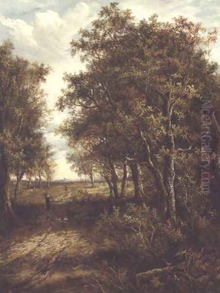 A Clearing in the Woods Oil Painting by Joseph Thors