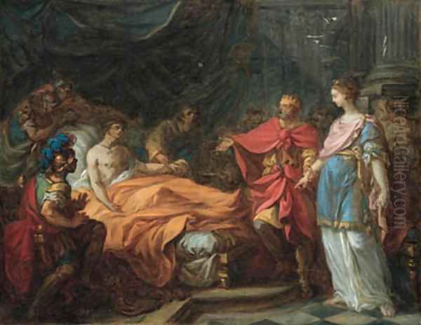 The Death of Antiochus Oil Painting by Hugues Taraval