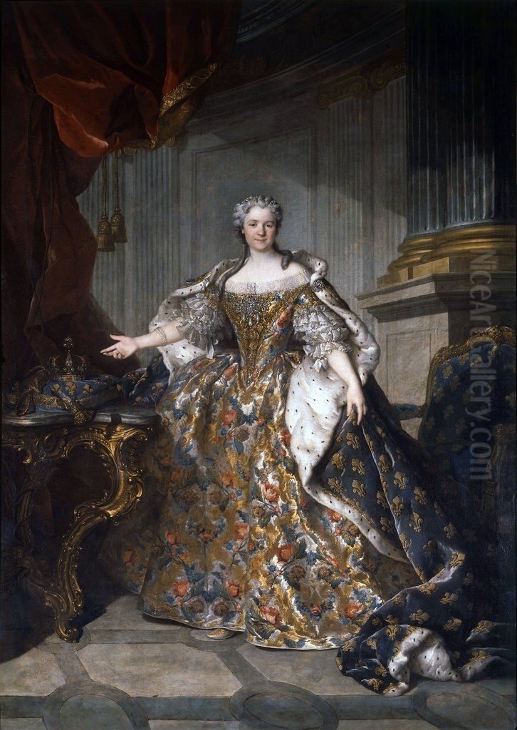 Marie Leczinska, Queen of France Oil Painting by Louis Tocque