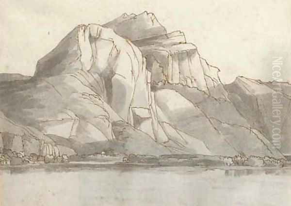 Lake of Wallenstadt, between the cantons of St Gall and Glarus, East Switzerland Oil Painting by Francis Towne