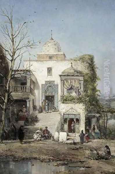 Sidi Bou Sa&iuml;d (Tunisie) Oil Painting by Pierre-Henri-Theodore Tetar van Elven