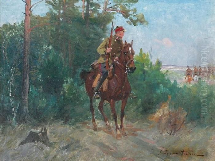 Patrol Oil Painting by Ignacy (Czeslaw Wasilewski) Zygmuntowicz
